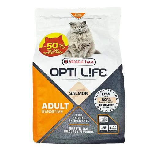 Versele-Laga Opti-Life Grain Free Cat Food Sensitive Adult Salmon 1KG