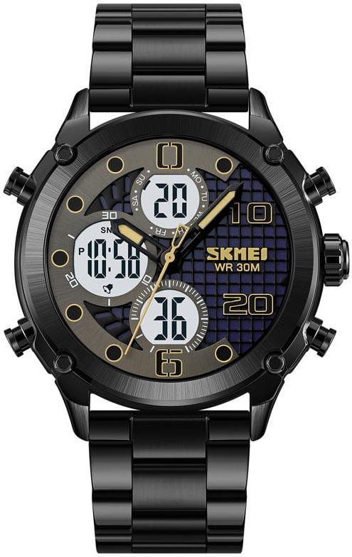 SKMEI 1975 Stainless Steel Digital Watch for Men - Black