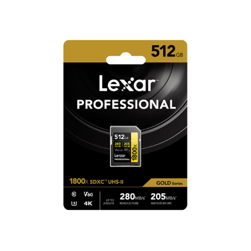 Lexar 512GB Professional 1800x UHS-II SDXC Memory Card