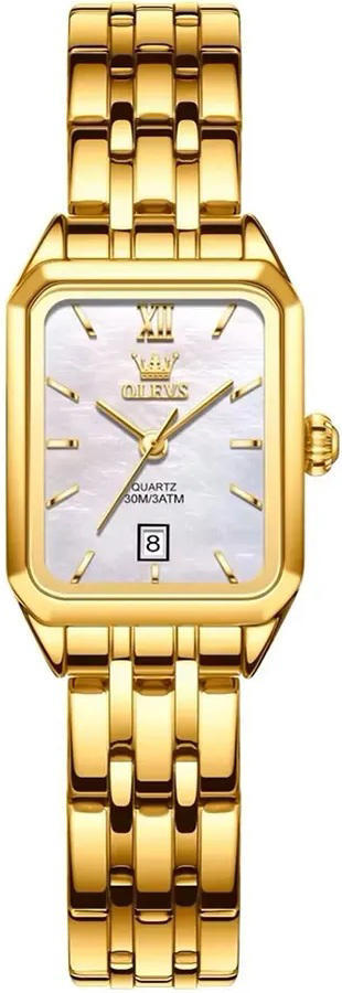 OLEVS 5616 Stainless Steel Korean Style Waterproof Ladies Watch-White