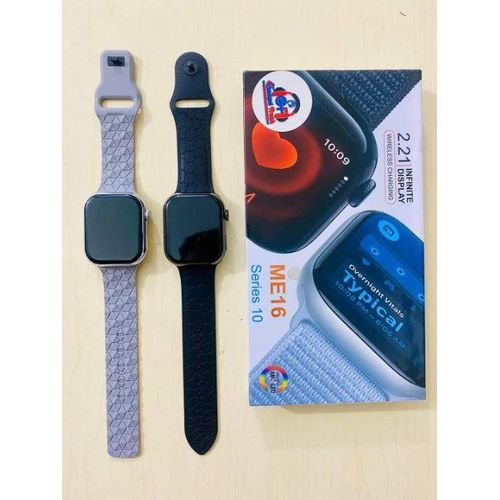 ME 16 Smart Watch 3 strips 2.21 Infinity display Wiewless charging series 10