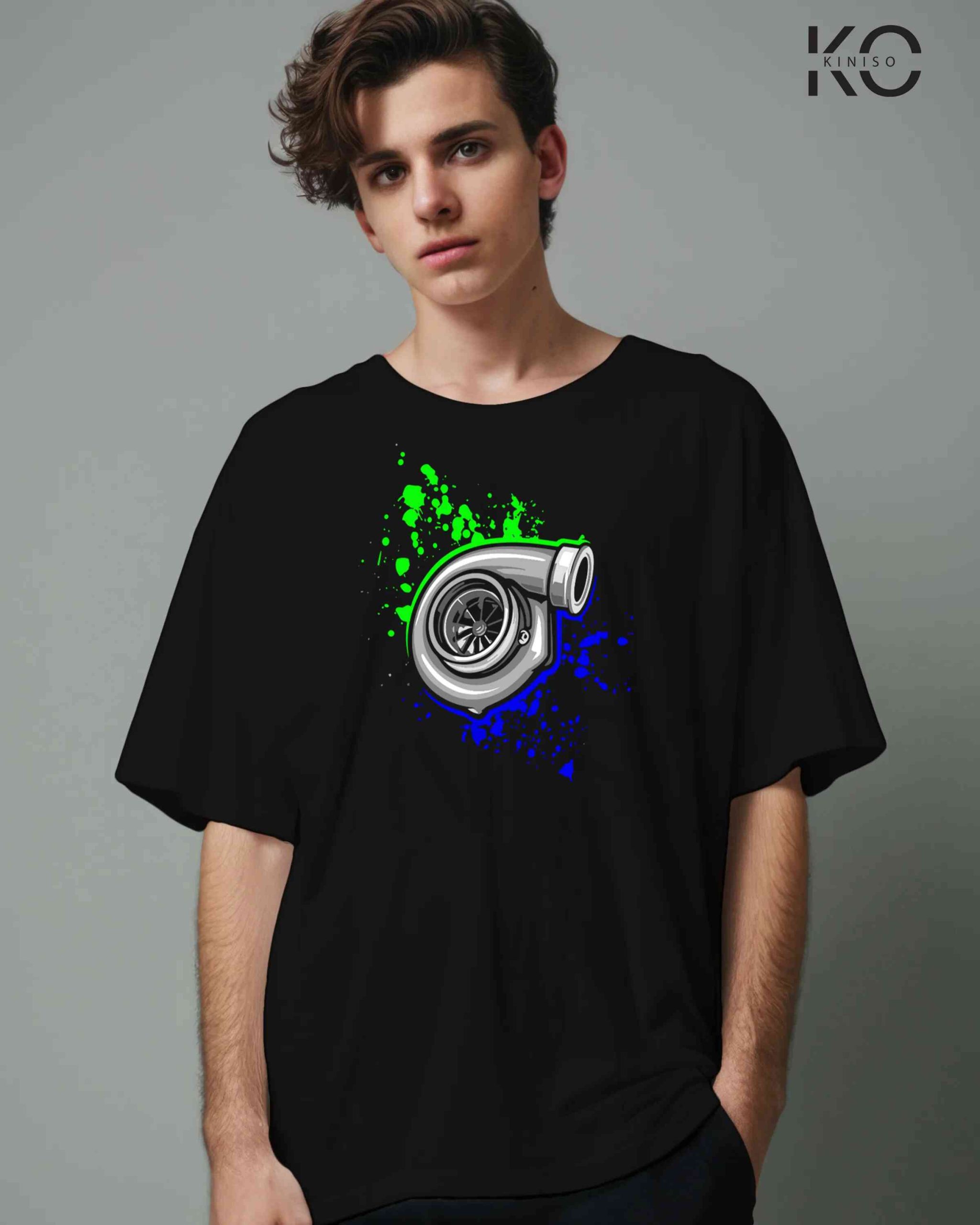 Graphic vehicle t shirts for men with Car wheel and Pipe Style Printed