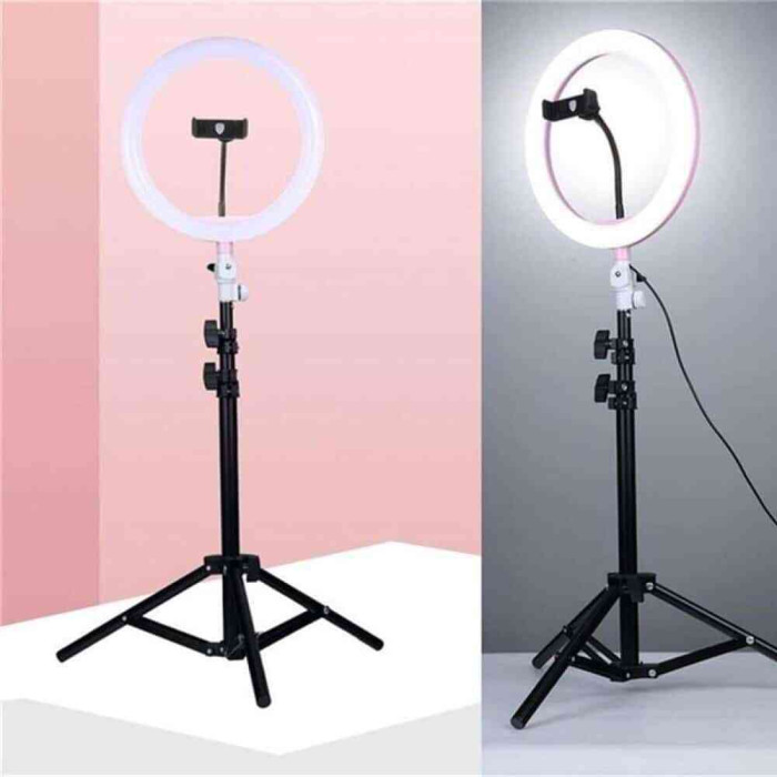 ১২ ইঞ্চি রিং লাইট ট্রাইপড স্ট্যান্ডসহ-12″ ring light with tripod stand & phone holder