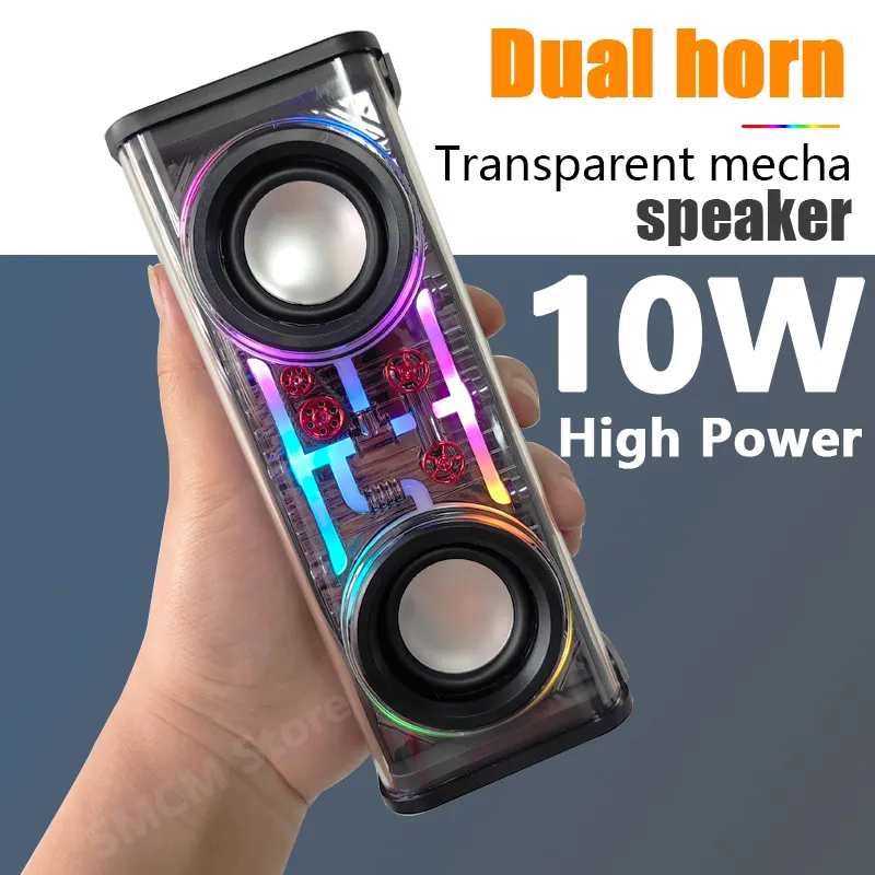 V8 Transparent Mechanical TWS Subwoofer Wireless Bluetooth Speaker