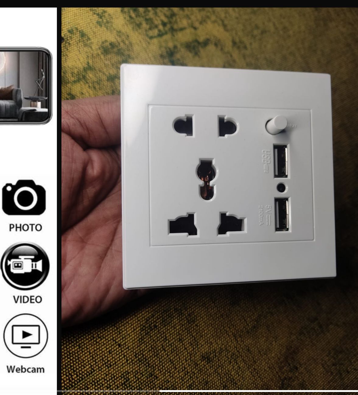 WiFi Wall Socket Spy Camera
