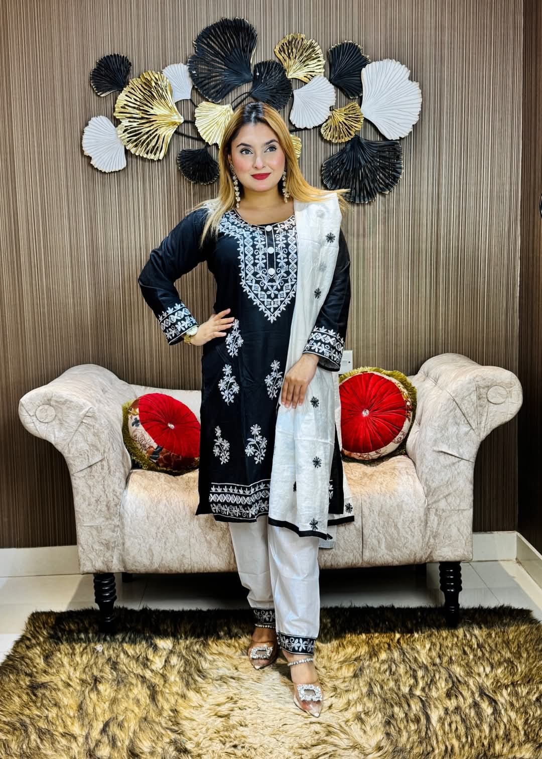 Embroidery Cotton Three Piece