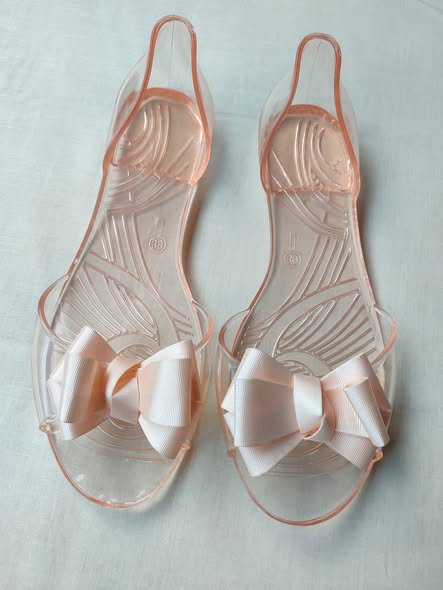 Transparent Jelly Shoes Bow Soft Comfortable Flat Women’s Shoes