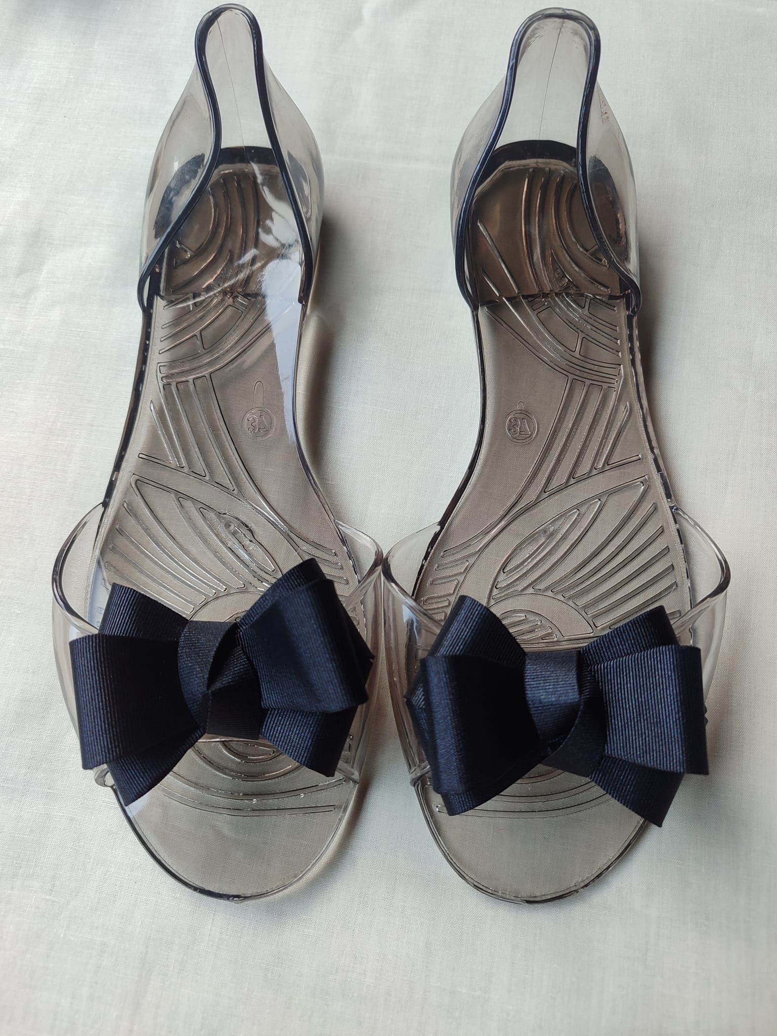 Transparent Jelly Shoes Bow Soft Comfortable Flat Women’s Shoes