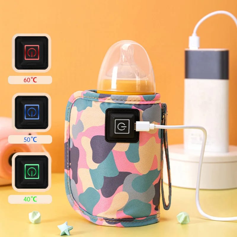USB Water Warmer Travel Stroller Insulated Bag Portable Bottle Heater (Multicolor)