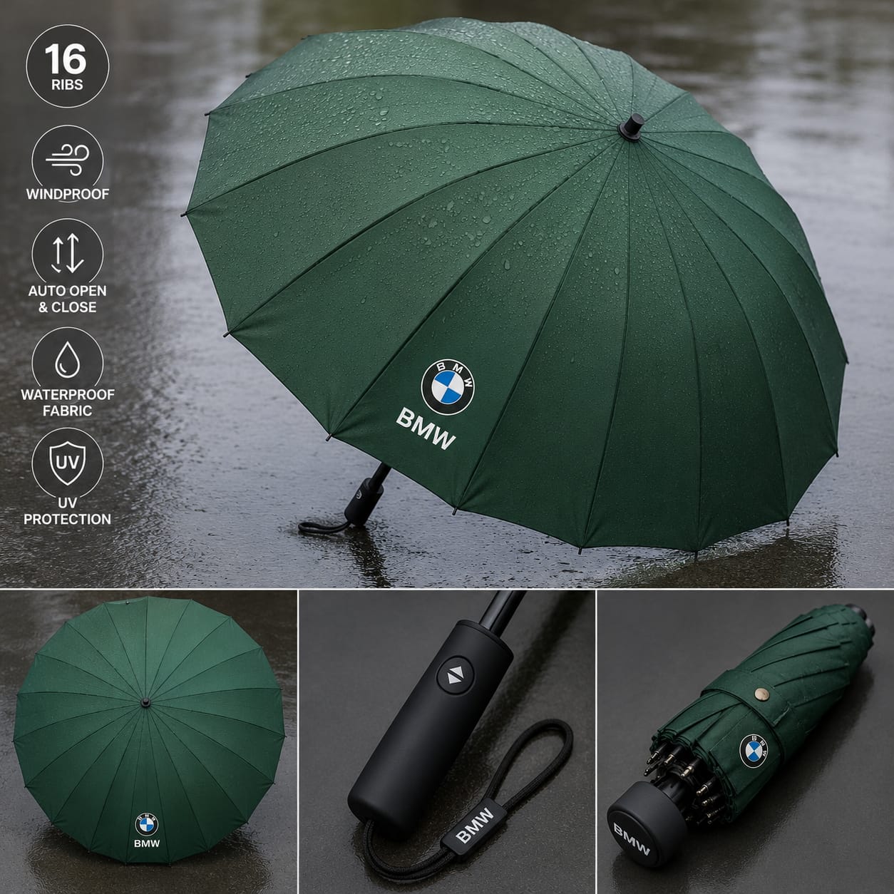 BMW Auto Open And Auto Close Umbrella 16 Ribs