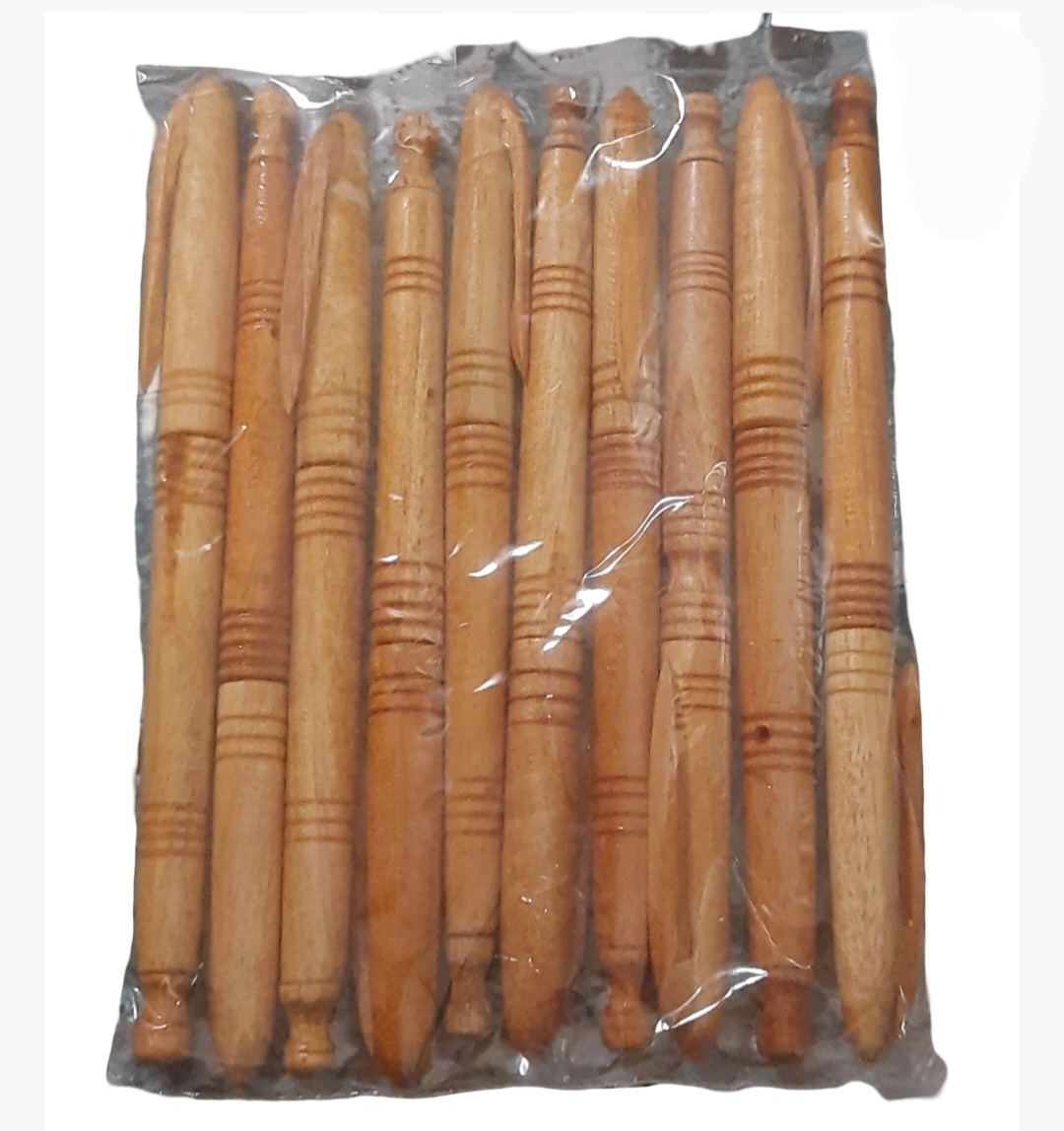 Handicraft Full Handmade Wooden Traditional Black Pen-10 Pcs-1 Packet