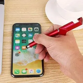 Mobile stand touch screen and ball point pen | 3 in 1 Stylus Pen with Mobile Stand & Ball Point Pen | Touch Screen Pen for Smartphone Tablet | Mobile Holder Pen-৩ ইন ১ স্টাইলাস টাচ পেন মোবাইল স্ট্যান্