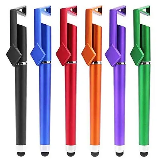 Mobile stand touch screen and ball point pen | 3 in 1 Stylus Pen with Mobile Stand & Ball Point Pen | Touch Screen Pen for Smartphone Tablet | Mobile Holder Pen-৩ ইন ১ স্টাইলাস টাচ পেন মোবাইল স্ট্যান্