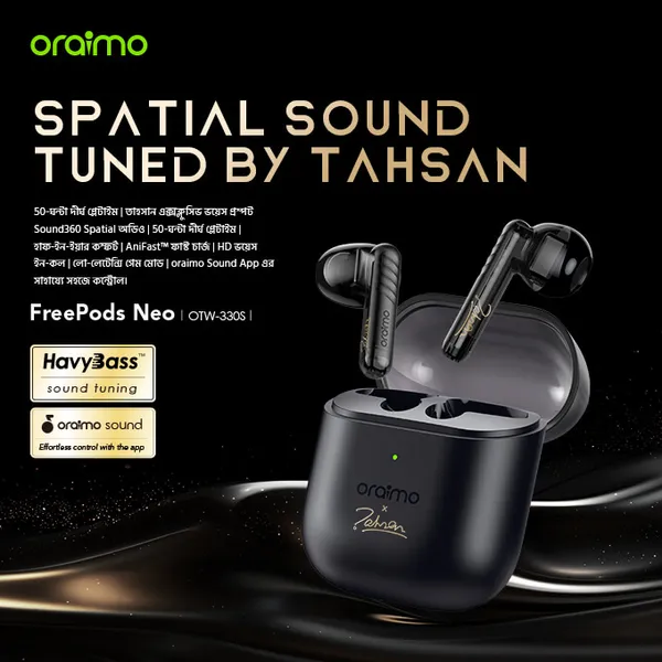 oraimo FreePods Neo x Tahsan True Wireless Earbuds