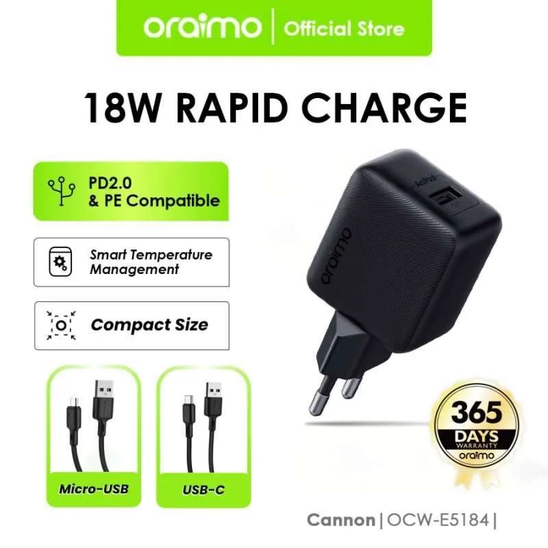 oraimo Cannon 18S oraimo Cannon 18S 18W Wall Charger Kit