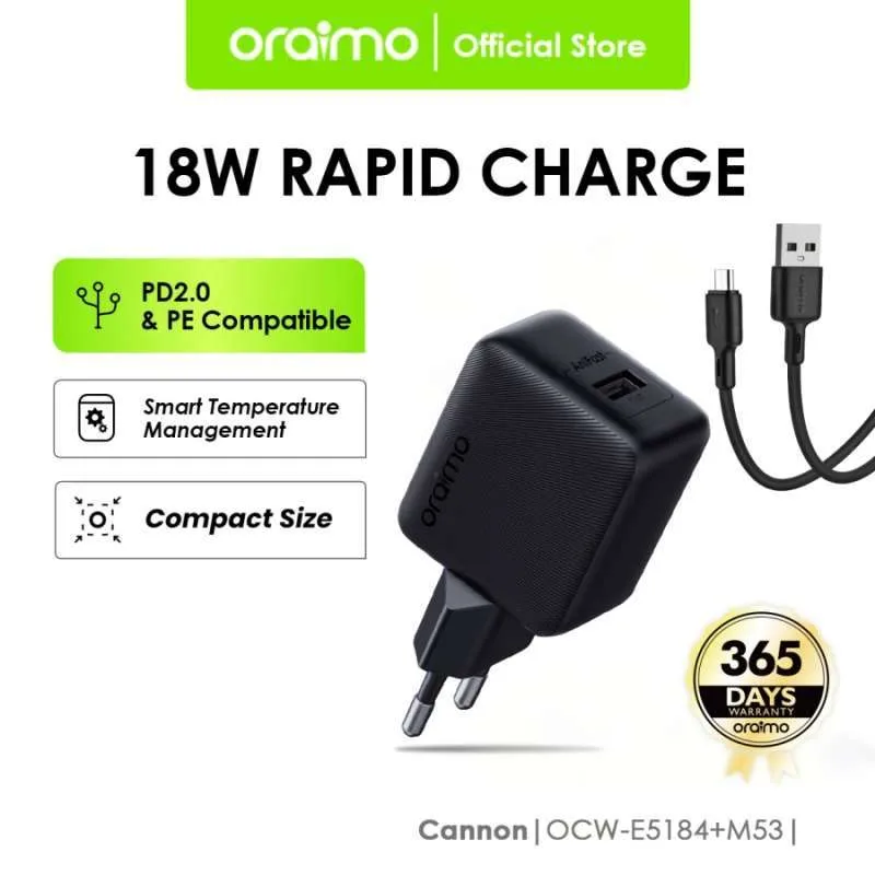 oraimo Cannon 18S oraimo Cannon 18S 18W Wall Charger Kit