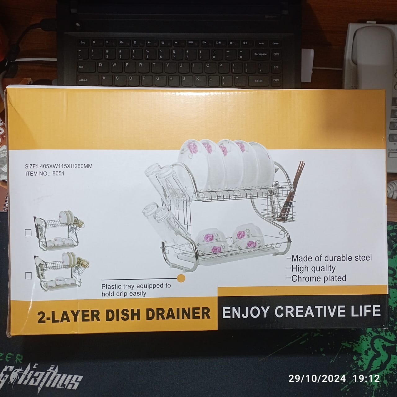 2 Layer Dish Drainer Rack Stainless