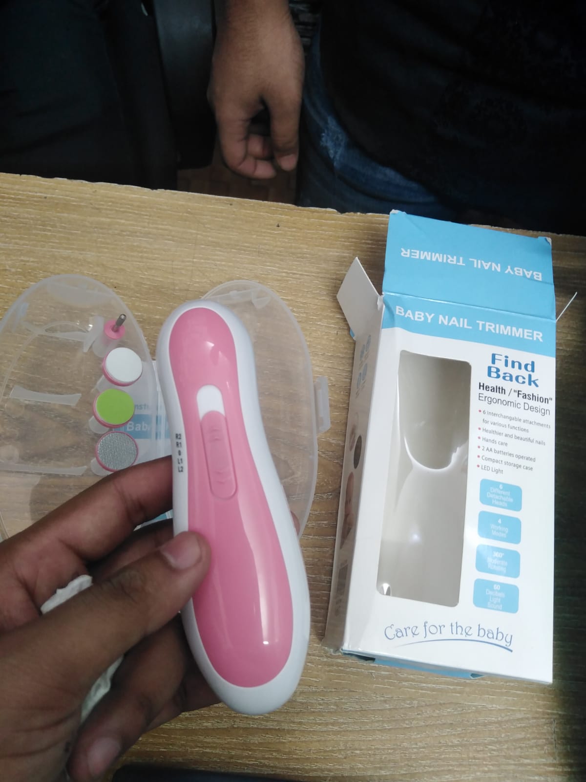 Glopole Baby Nail Trimmer File with Light Battery Operated Safe Electric Nail Clippers Kit (AA) – Pink