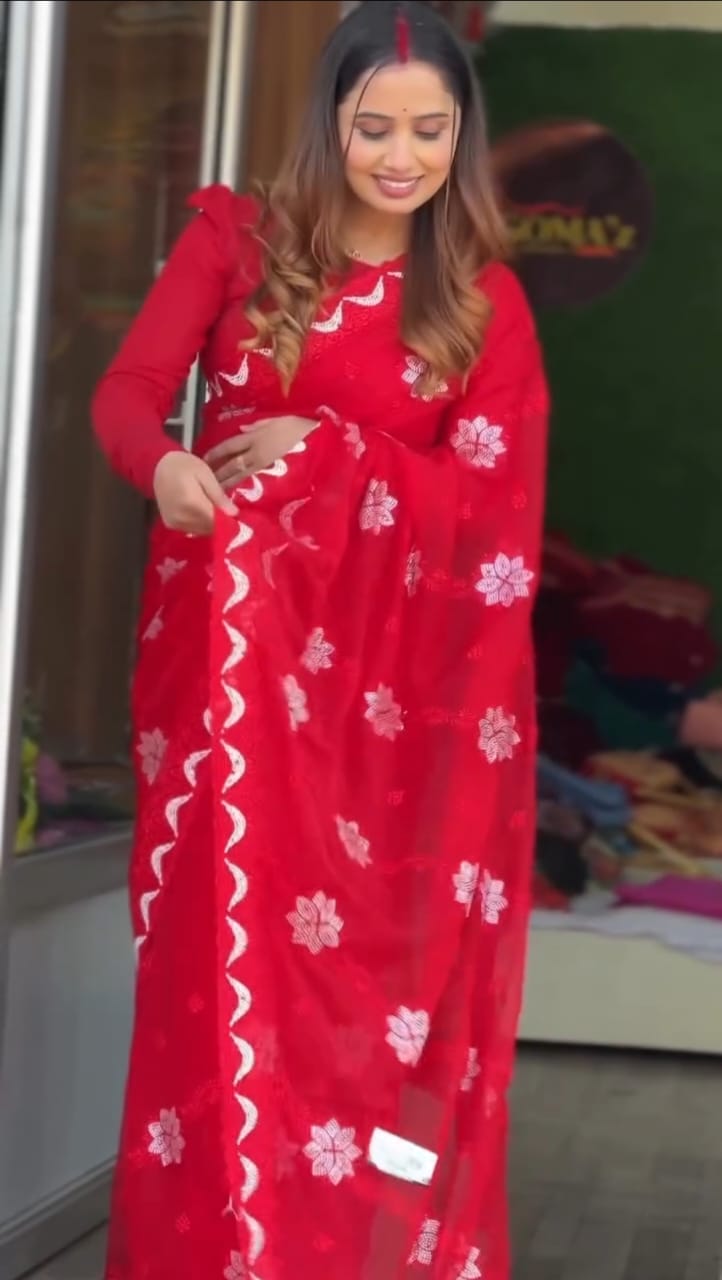 ইন্ডিয়ান জর্জেট শাড়ি