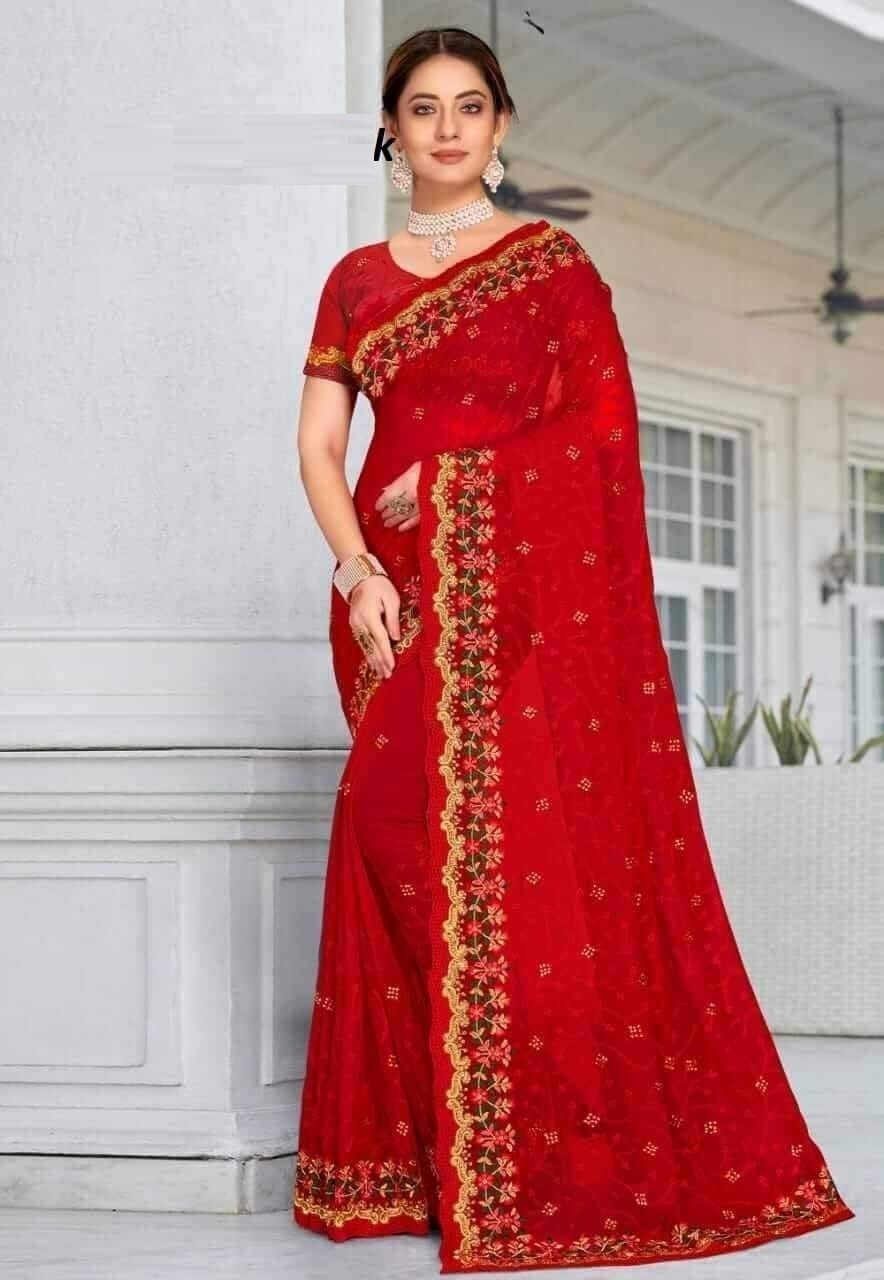 ইন্ডিয়ান জর্জেট শাড়ি