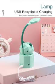 Cartoon LED Lable Lamp USB charging Eye Protection Bedroom Nightlight Creative Night light kids bedroom bedside reading light Rechargeable table lamp