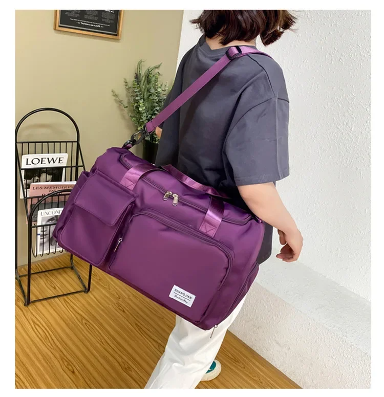Fashionable Large Capacity Travel & Gym Bag – purple