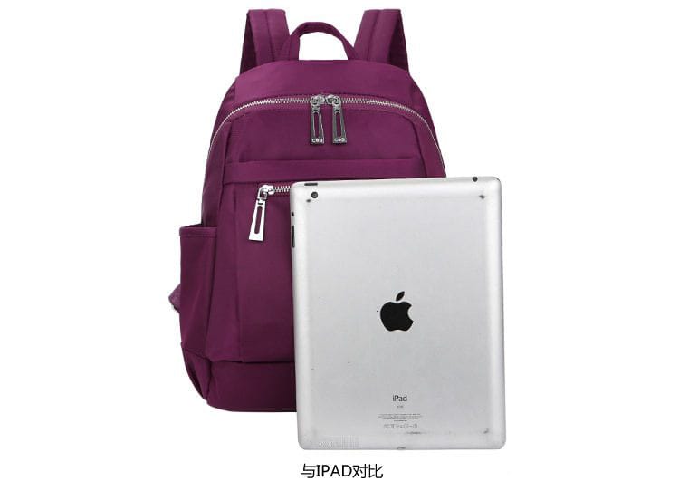 Nylon Backpack Durable Waterproof Casual Shoulder Bag (purple)