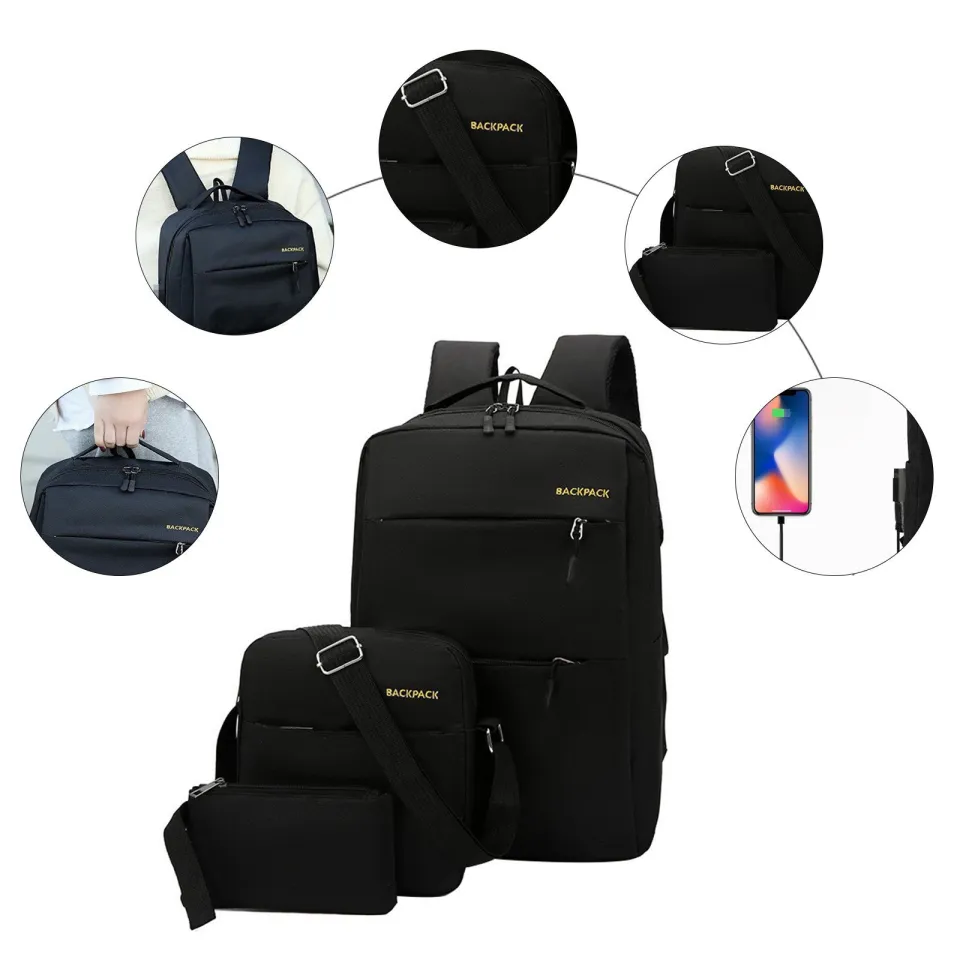 ৩ পিস চায়না ফ্যাশনেবলস ব্যাকপ্যাক কম্বো সেট Bag