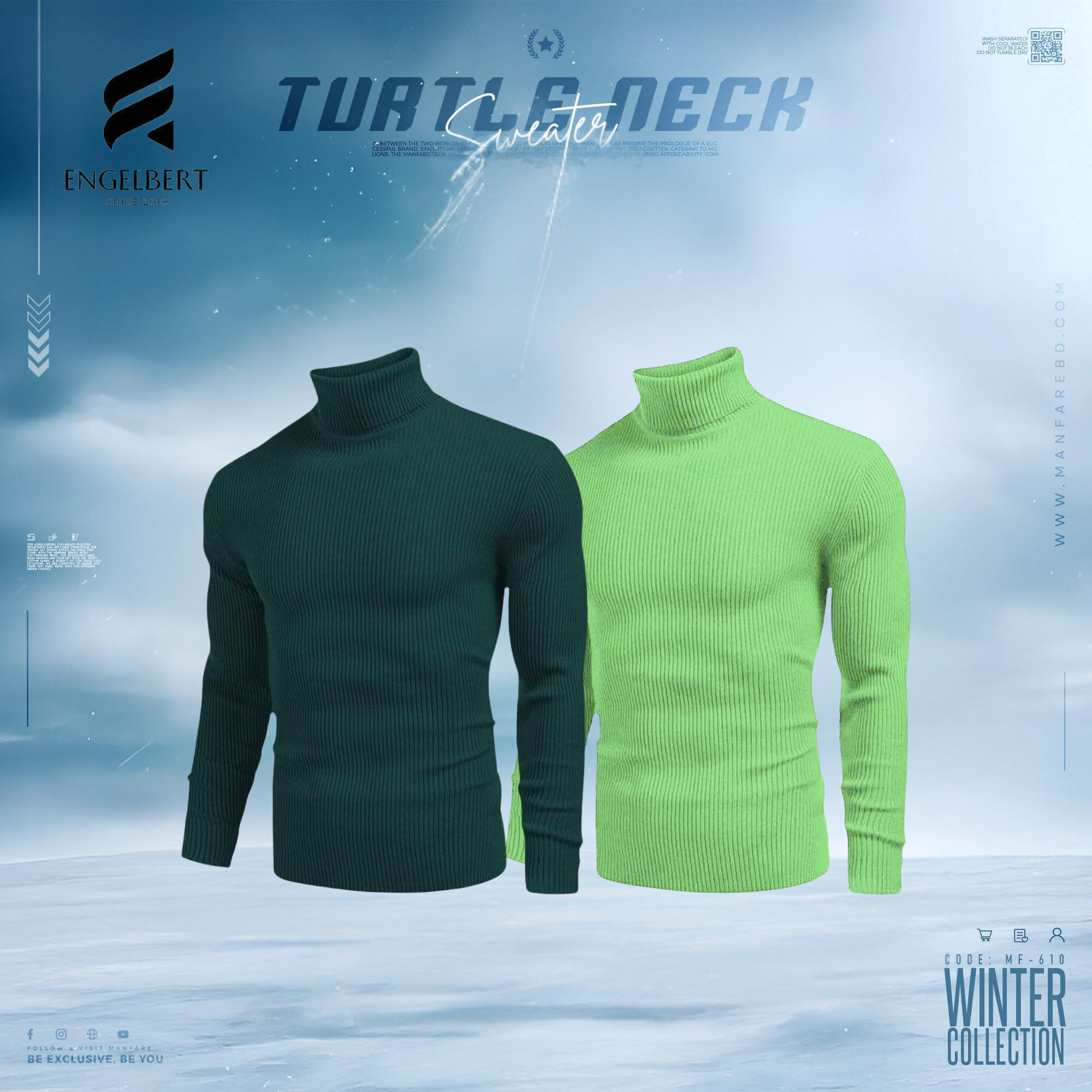 Turtle Neck T-shirts 2 pieces Exclusive combo