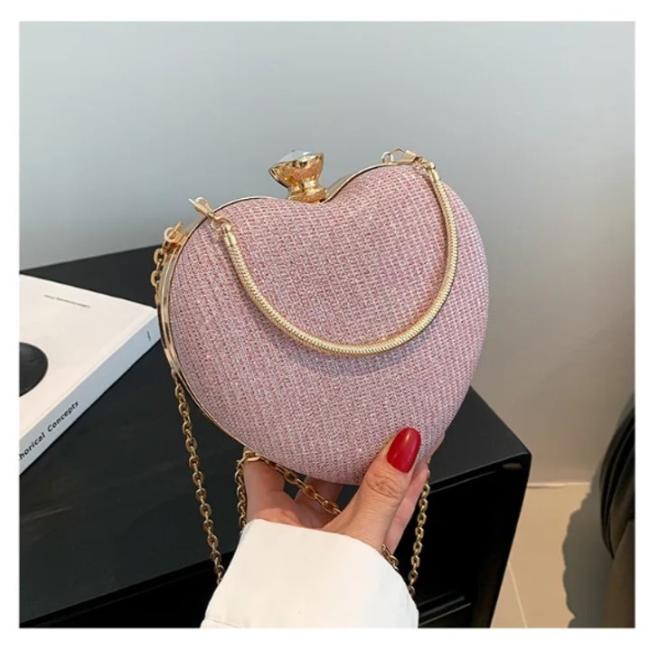 Bags Clutch Fashion Chain Luxury Designer Heart Shape For Women