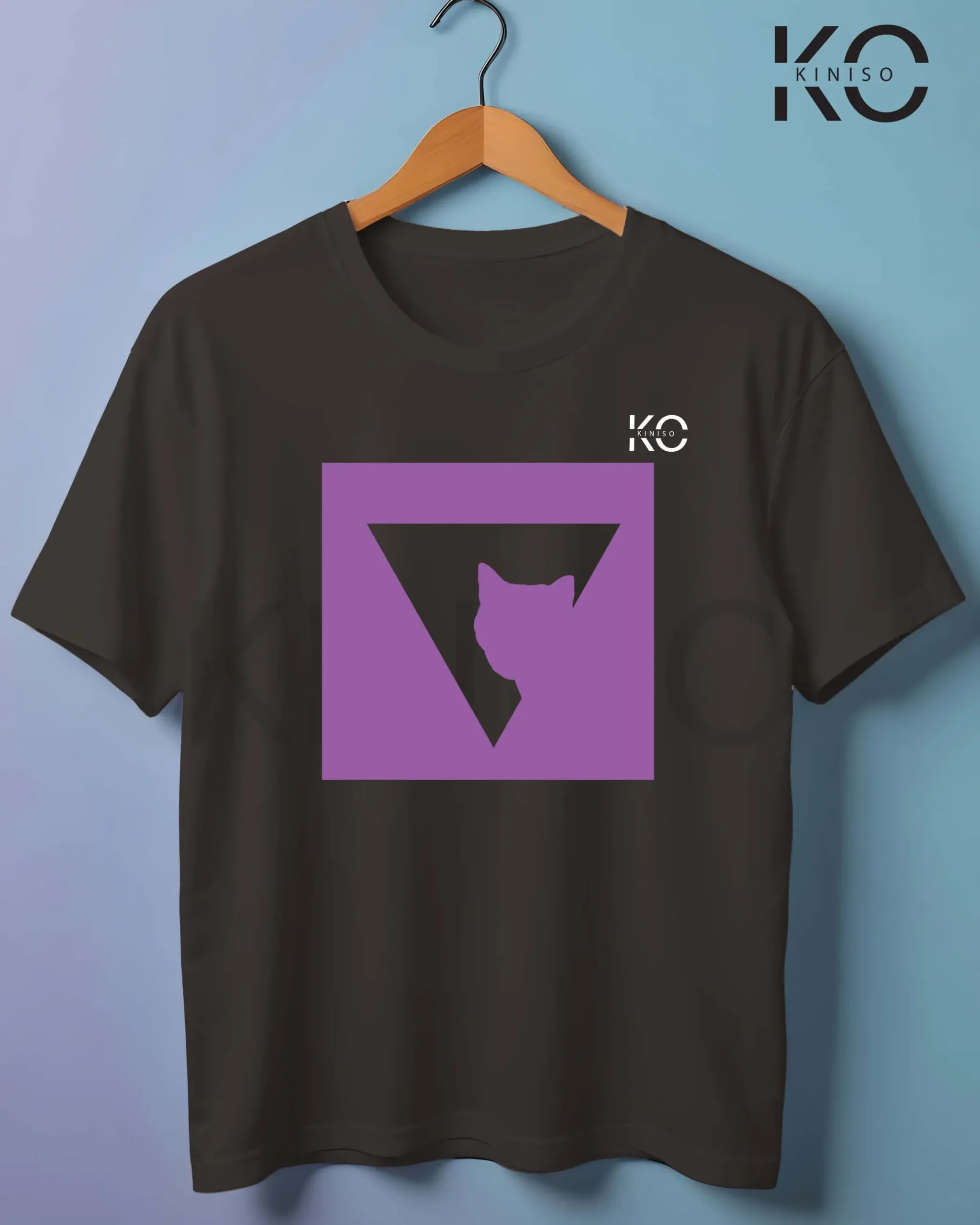 Cat Peaking V Window Printed T-shirt for Cat Parents in BD