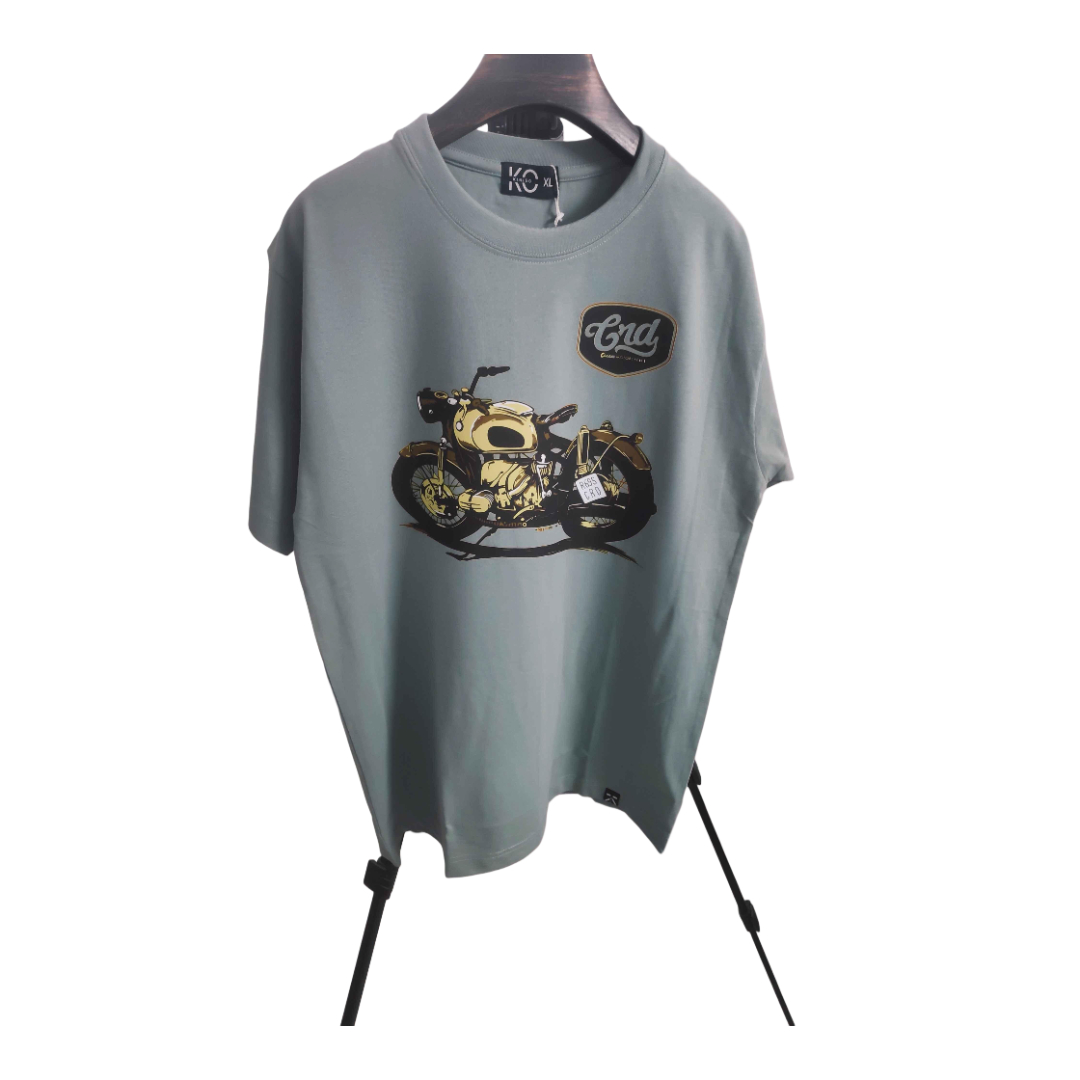 Motorcycle Themed T-Shirt for Men with CRD R69S Print