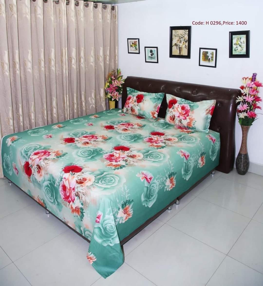 Digital Home Text King Size Bedsheet With Two Pillow Cover, Bedsheet, Bedding , Double Size Bedsheet < King Size Bedsheet, Bedding set