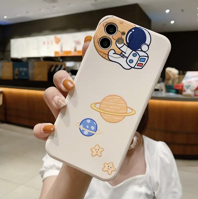 iPhone Soft Silicone Case, iPhone Cover Space Astronaut Case for iPhone 14 Pro Max, 14 Pro, 13 Pro Max, 13 Pro, 12 Pro Max, 12 Pro, 11 Pro Max, 11 Pro Shockproof Airbag Cover