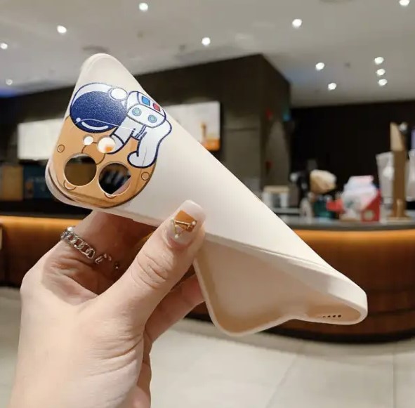 iPhone Soft Silicone Case, iPhone Cover Space Astronaut Case for iPhone 14 Pro Max, 14 Pro, 13 Pro Max, 13 Pro, 12 Pro Max, 12 Pro, 11 Pro Max, 11 Pro Shockproof Airbag Cover
