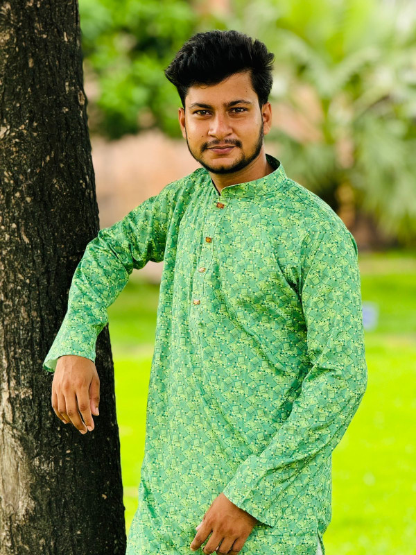Premium Digital Print Cotton Panjabi Code: 5709
