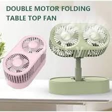 Double Motor Folding Table Top Fan Product