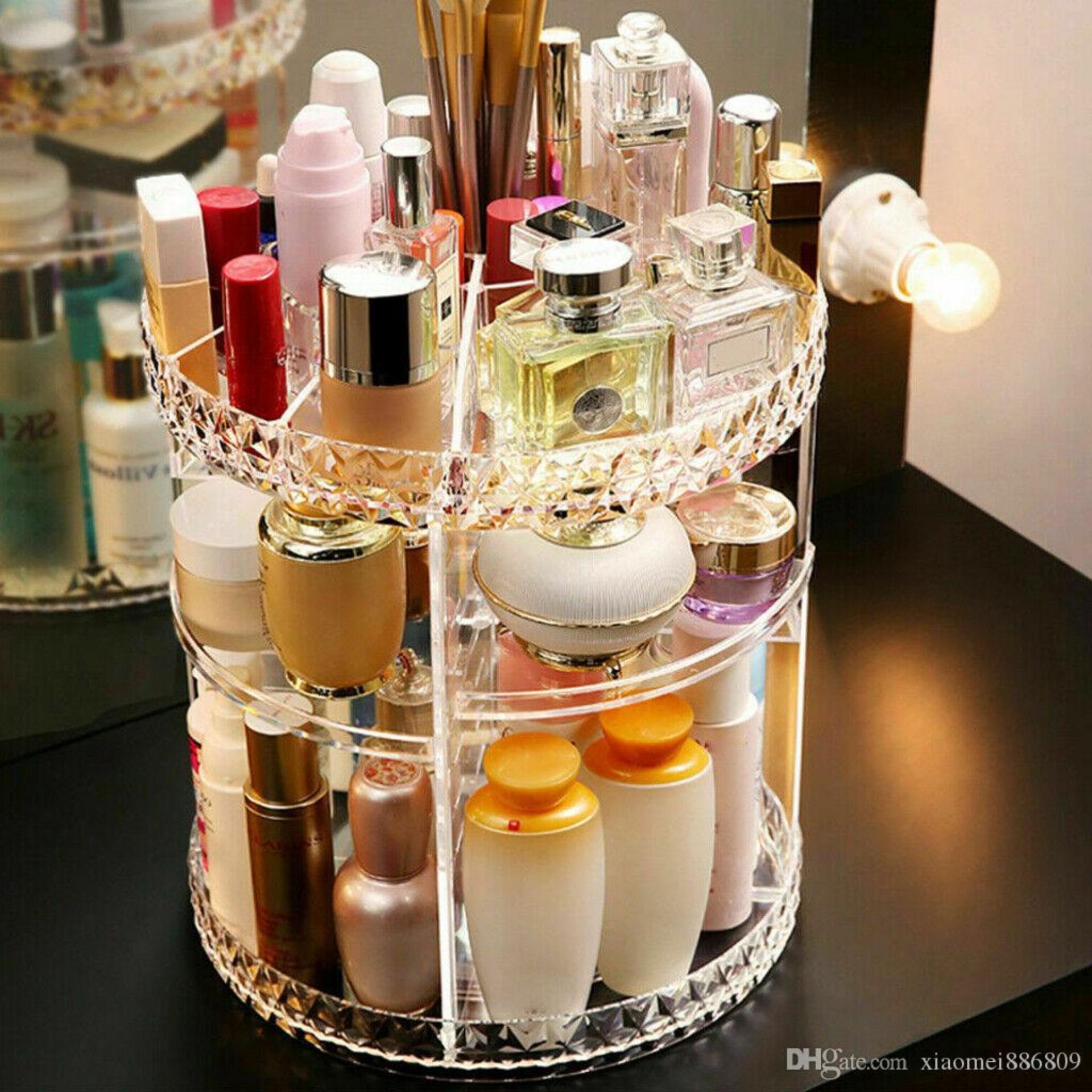 360° Rotating Makeup Organizer – 3D Beauty Storage Box