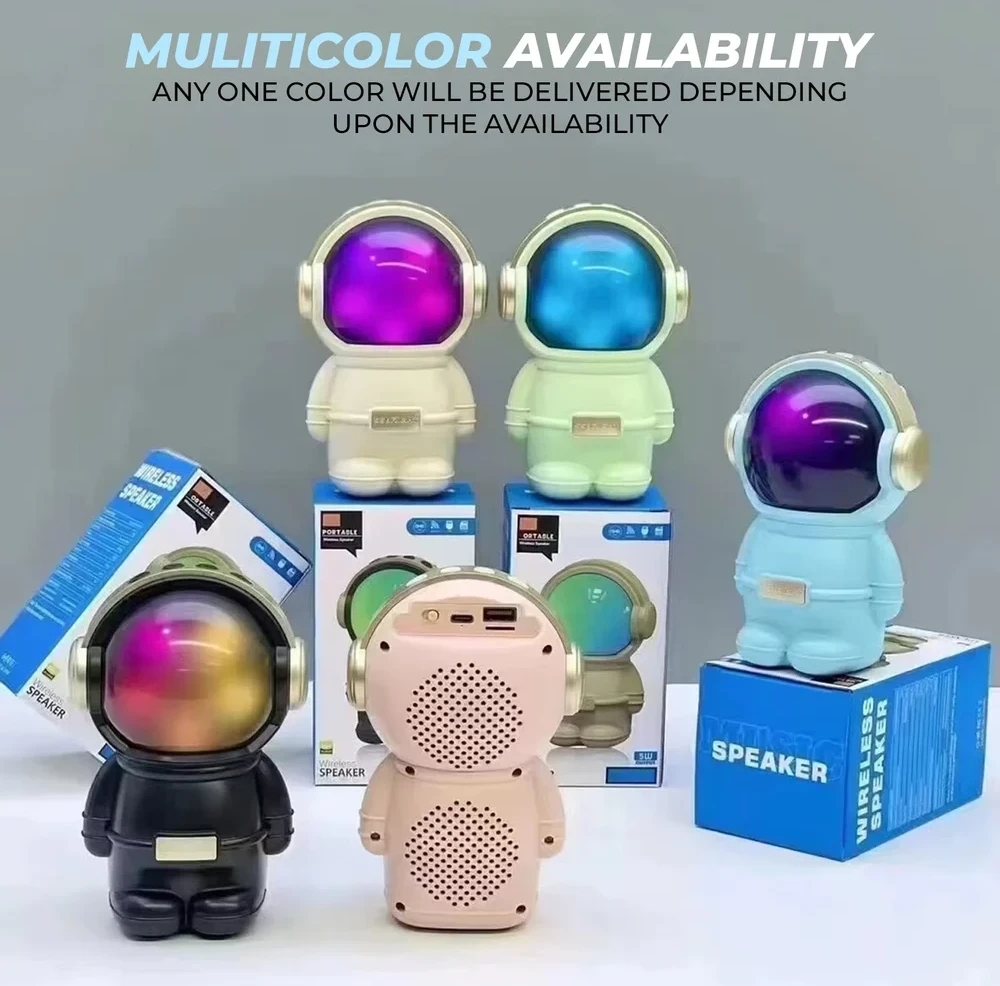 ?? ????_ Wrader X808 Wireless Stereo Woofer Bass Cute Gift Astronaut Loud Portable Creative Active Bass Rgb Light Bluetooth Speaker