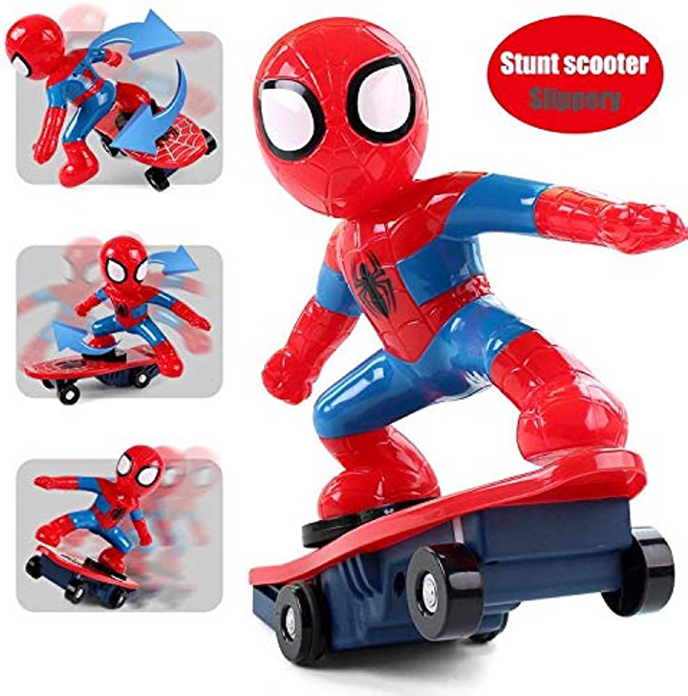 Spider Man Car-Styling Toy Spiderman Stunt Car With Skateboard Code : 3535