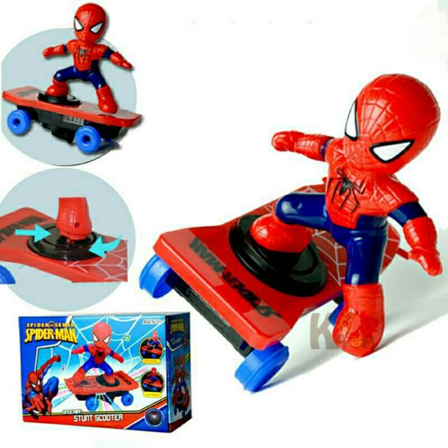 Spider Man Car-Styling Toy Spiderman Stunt Car With Skateboard Code : 3535