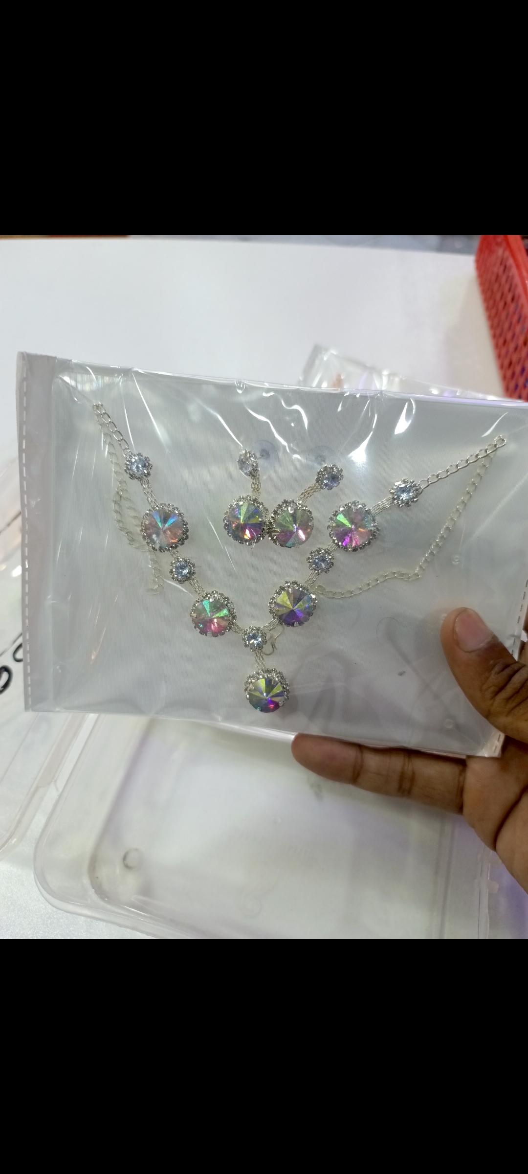 Luxury Crystal Stone Necklace & Earring Set for Women – Elegant Jewelry Collection (Multiple Colors Available)