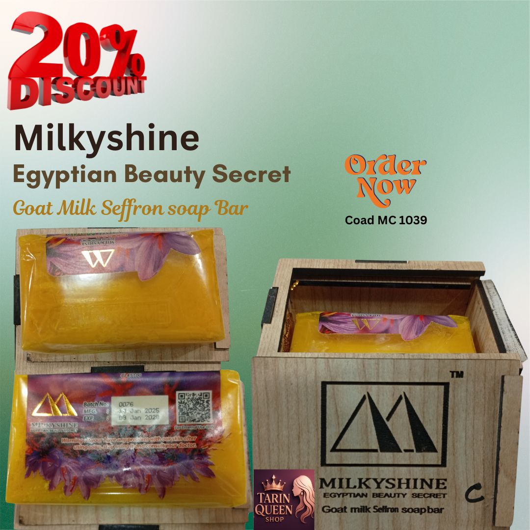 Milky shine Egyptian Beauty Secret Goat Milk Saffron Soap bar 100g(Code MC 1039)