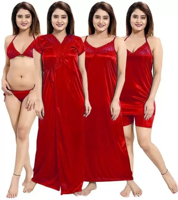 6 Pieces Night Dress Set