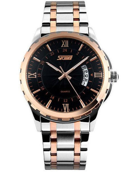 Skmei 9069 Quartz Men’s Watch-Rose Gold Black