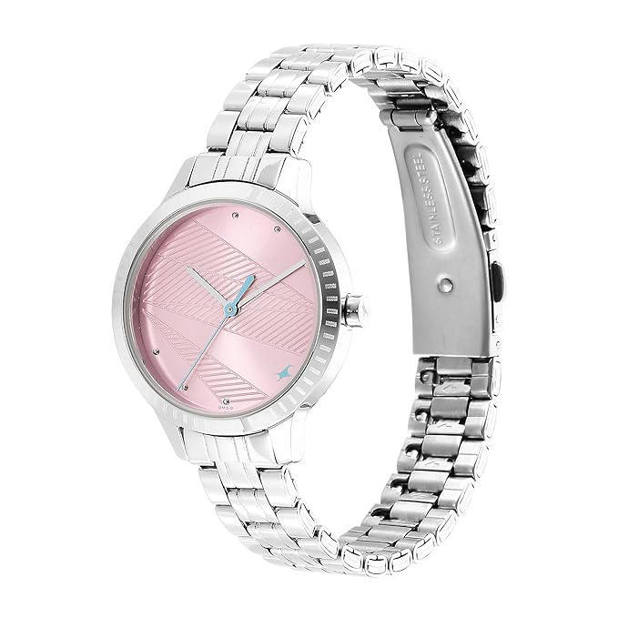 Fastrack 6267SM02 Stunners Analog Pink Dial Metal Watch for Girls
