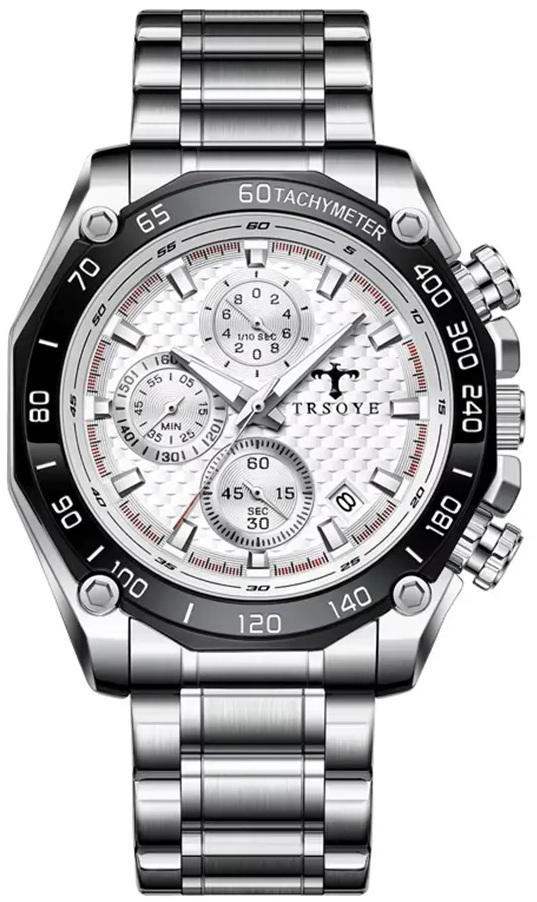 Trsoye 6617 Quartz Watch for Men – Silver