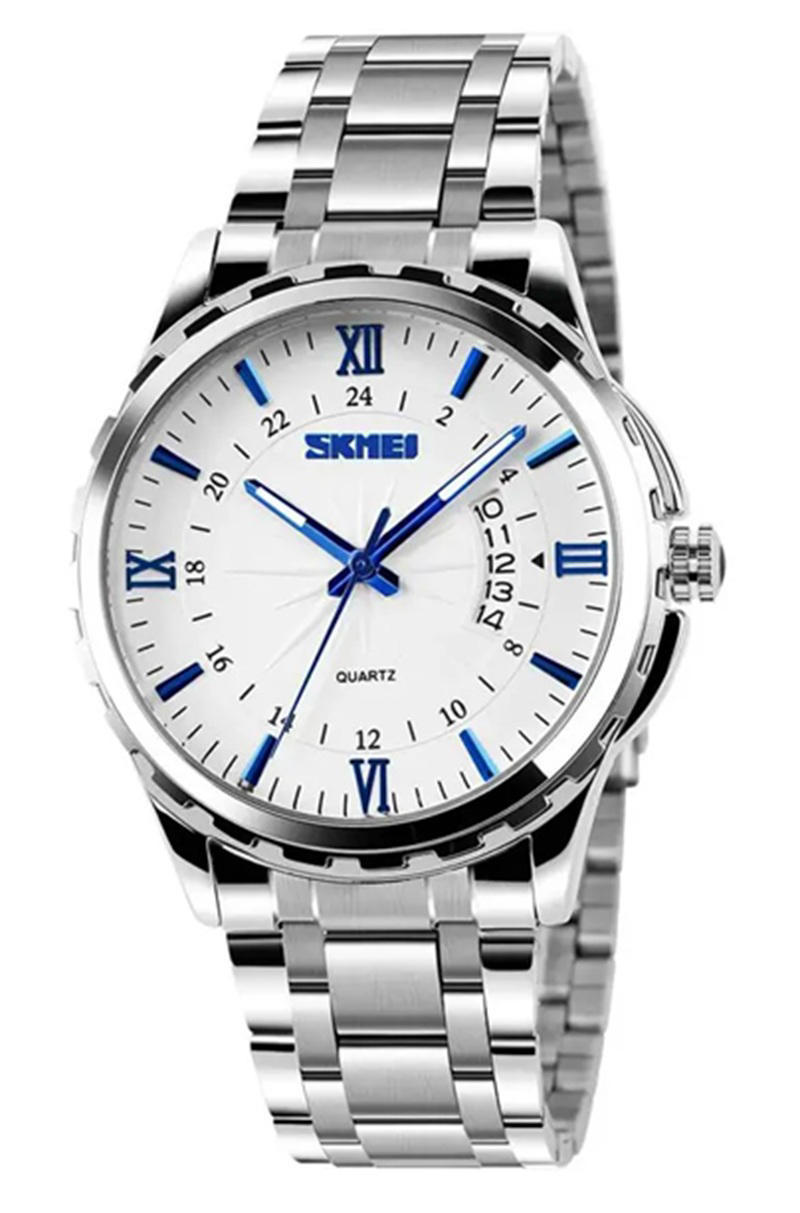 Skmei 9069 Luminous Needles Stainless Luxury Men’s Watch-Silver
