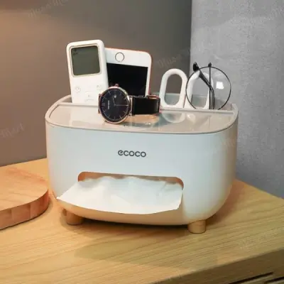 ECOCO Cute Large Storage Napkin Holder Multi-functional Car Tissue Box Light Luxury Storage Box Desktop