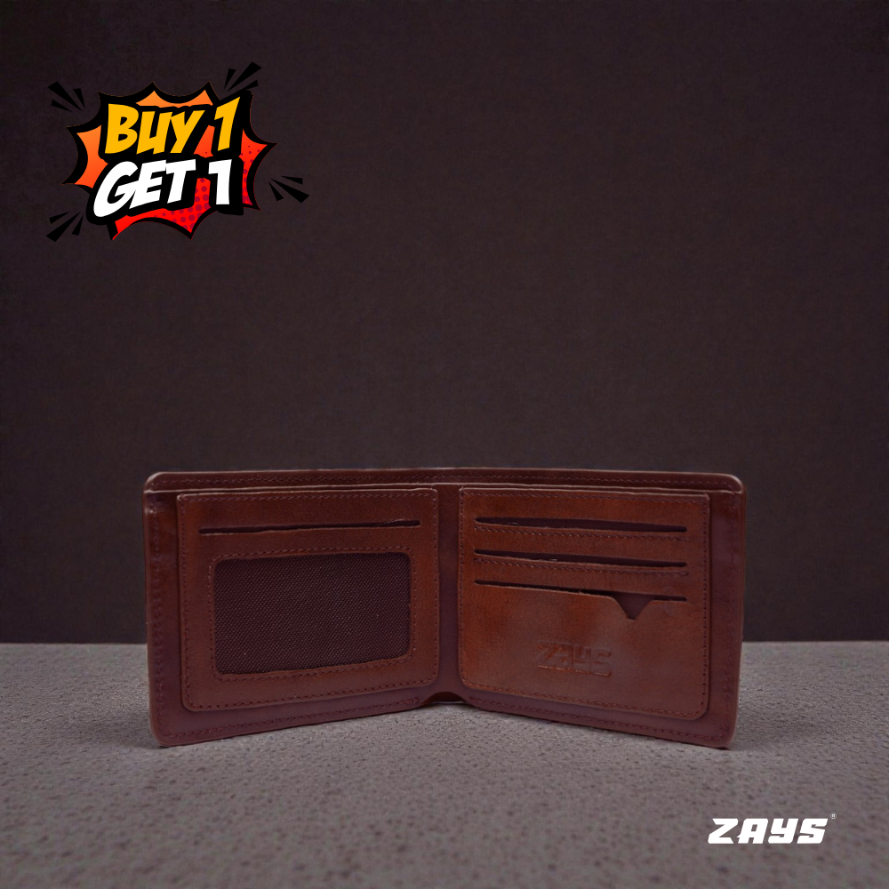 Zays Special Buy1 Get1 Offer - Premium Leather Belt and Wallet - Huge Savings on Quality Leather Accessories (ZSW107-ZMB102-Chocolate)